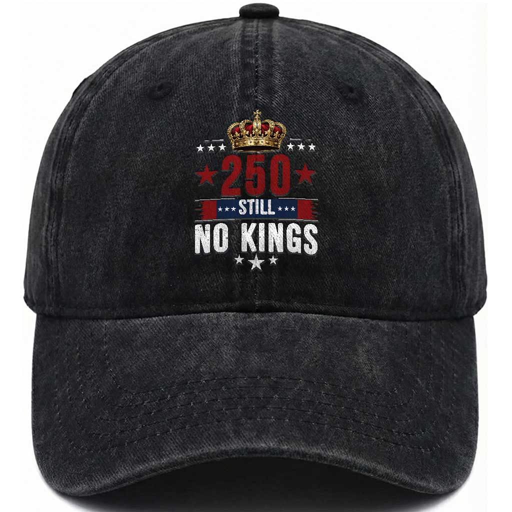 250 Still No Kings Washed Cotton Baseball Cap American Patriot Freedom