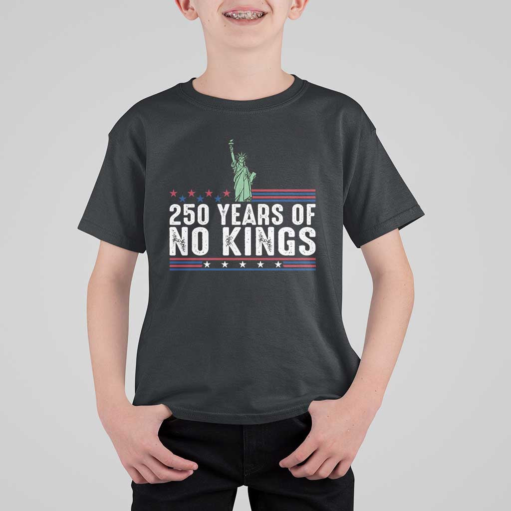 250 Years Of No Kings T Shirt For Kid Statue Of Liberty Freedom Protest