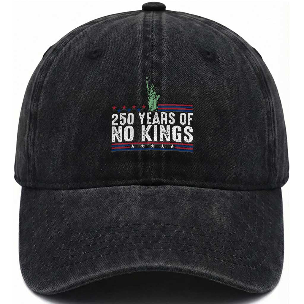 250 Years Of No Kings Washed Cotton Baseball Cap Statue Of Liberty Freedom Protest