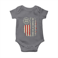 250 Years Of No Kings Baby Onesie Vintage American Flag