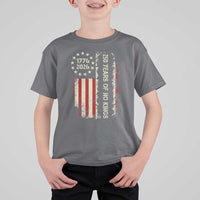 250 Years Of No Kings T Shirt For Kid Vintage American Flag