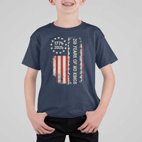 250 Years Of No Kings T Shirt For Kid Vintage American Flag