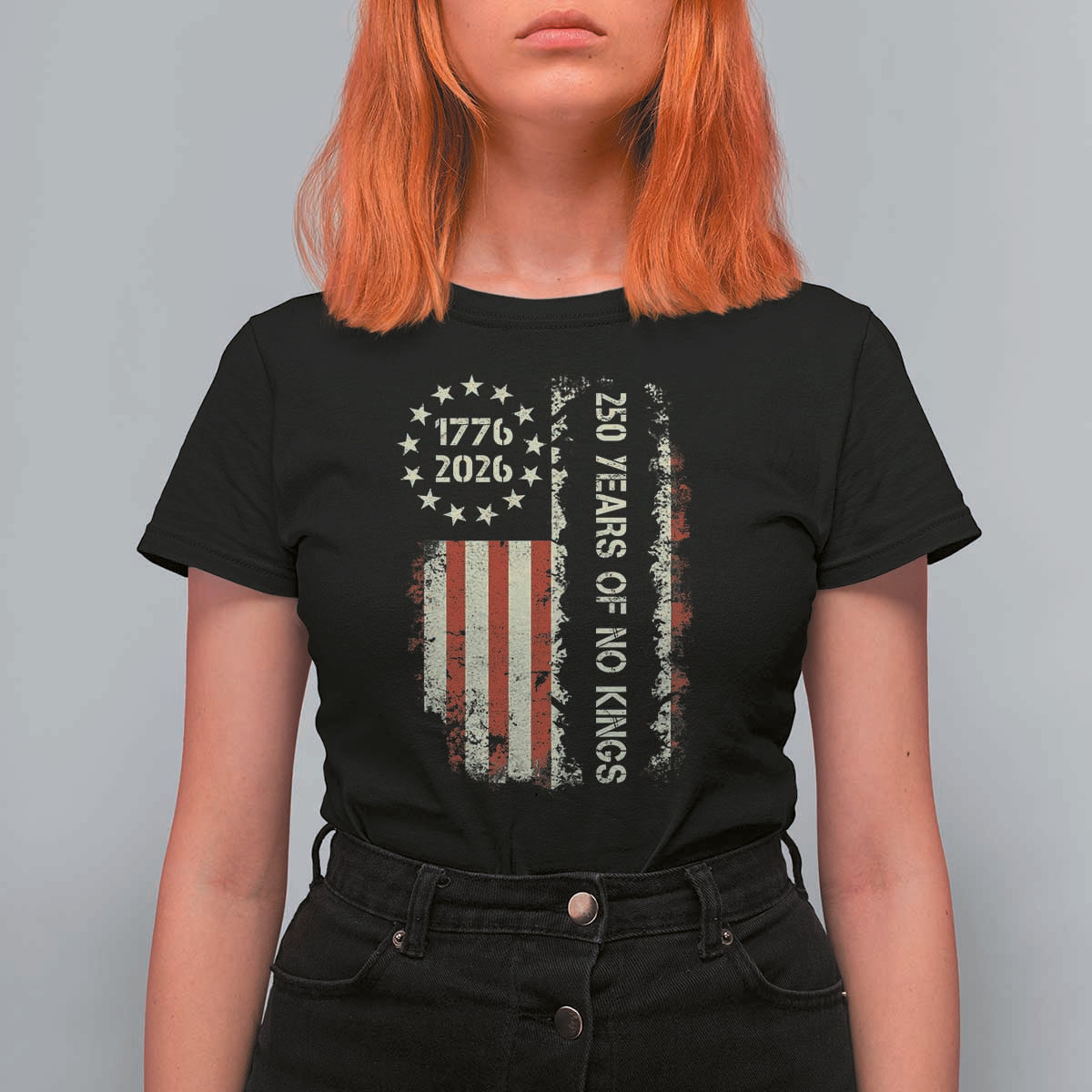 250 Years Of No Kings T Shirt For Women Vintage American Flag