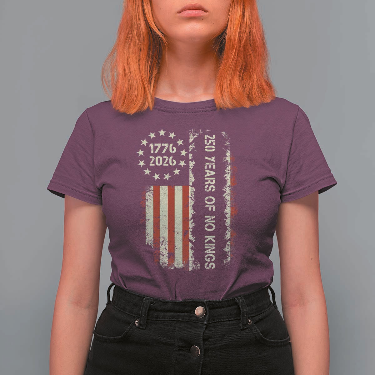 250 Years Of No Kings T Shirt For Women Vintage American Flag