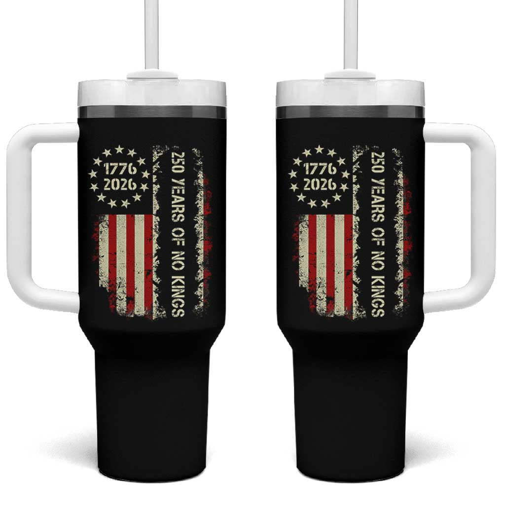 250 Years Of No Kings Tumbler With Handle Vintage American Flag