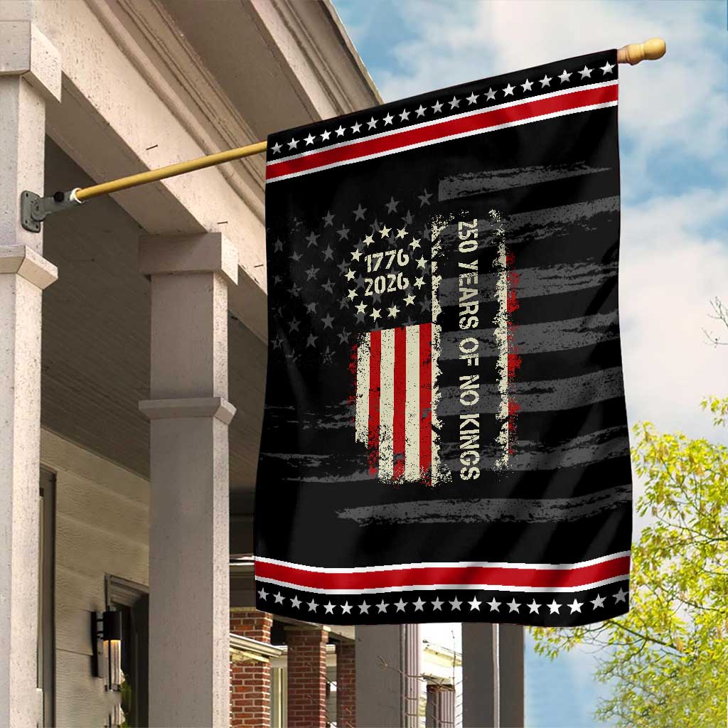 250 Years Of No Kings Garden Flag Vintage American Flag