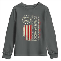 250 Years Of No Kings Youth Sweatshirt Vintage American Flag