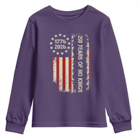 250 Years Of No Kings Youth Sweatshirt Vintage American Flag
