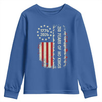 250 Years Of No Kings Youth Sweatshirt Vintage American Flag