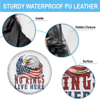 No Kings Live Here Spare Tire Cover Patriotic American Eagle