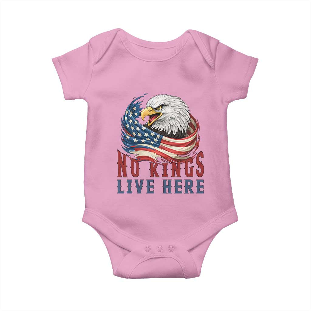 No Kings Live Here Baby Onesie Patriotic American Eagle