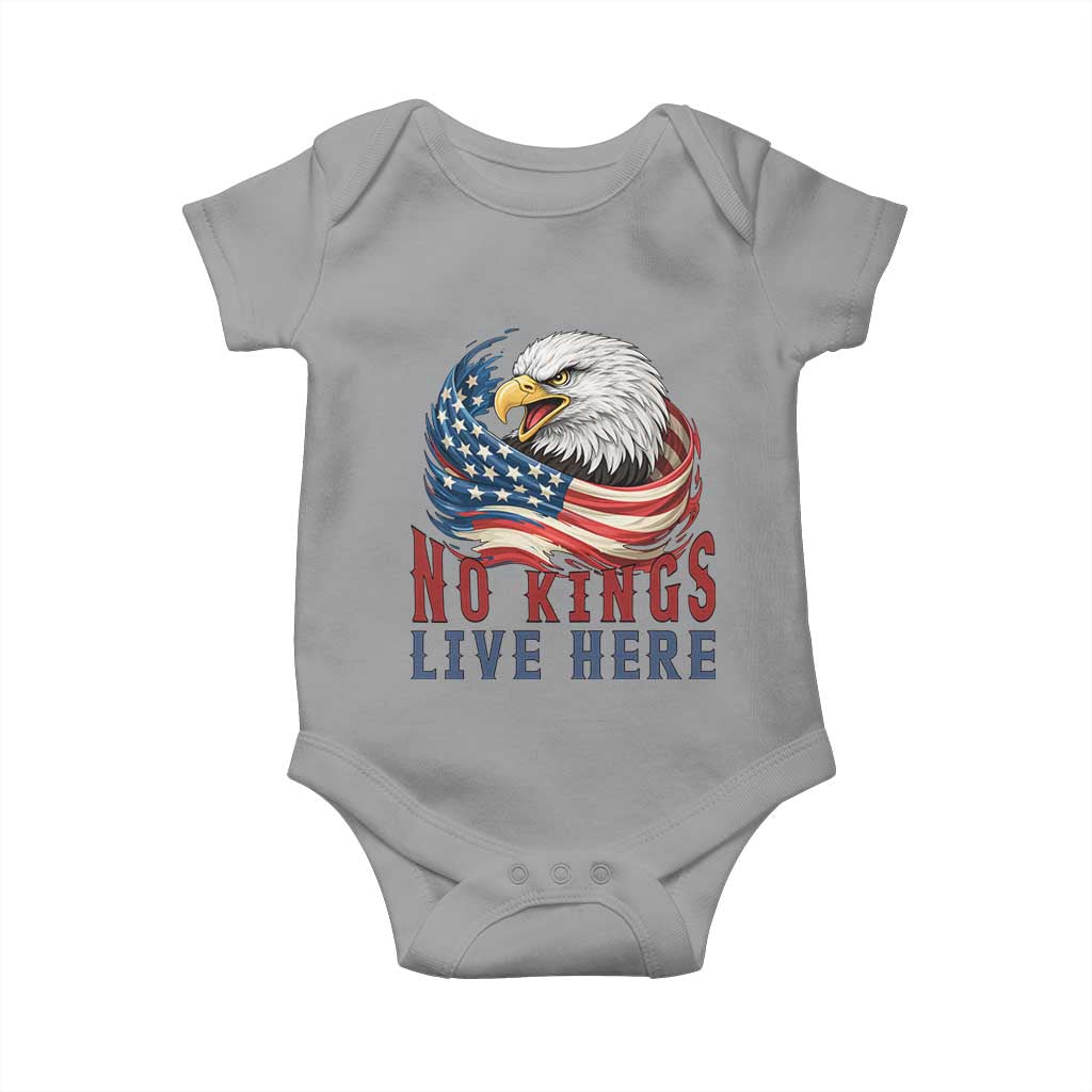 No Kings Live Here Baby Onesie Patriotic American Eagle
