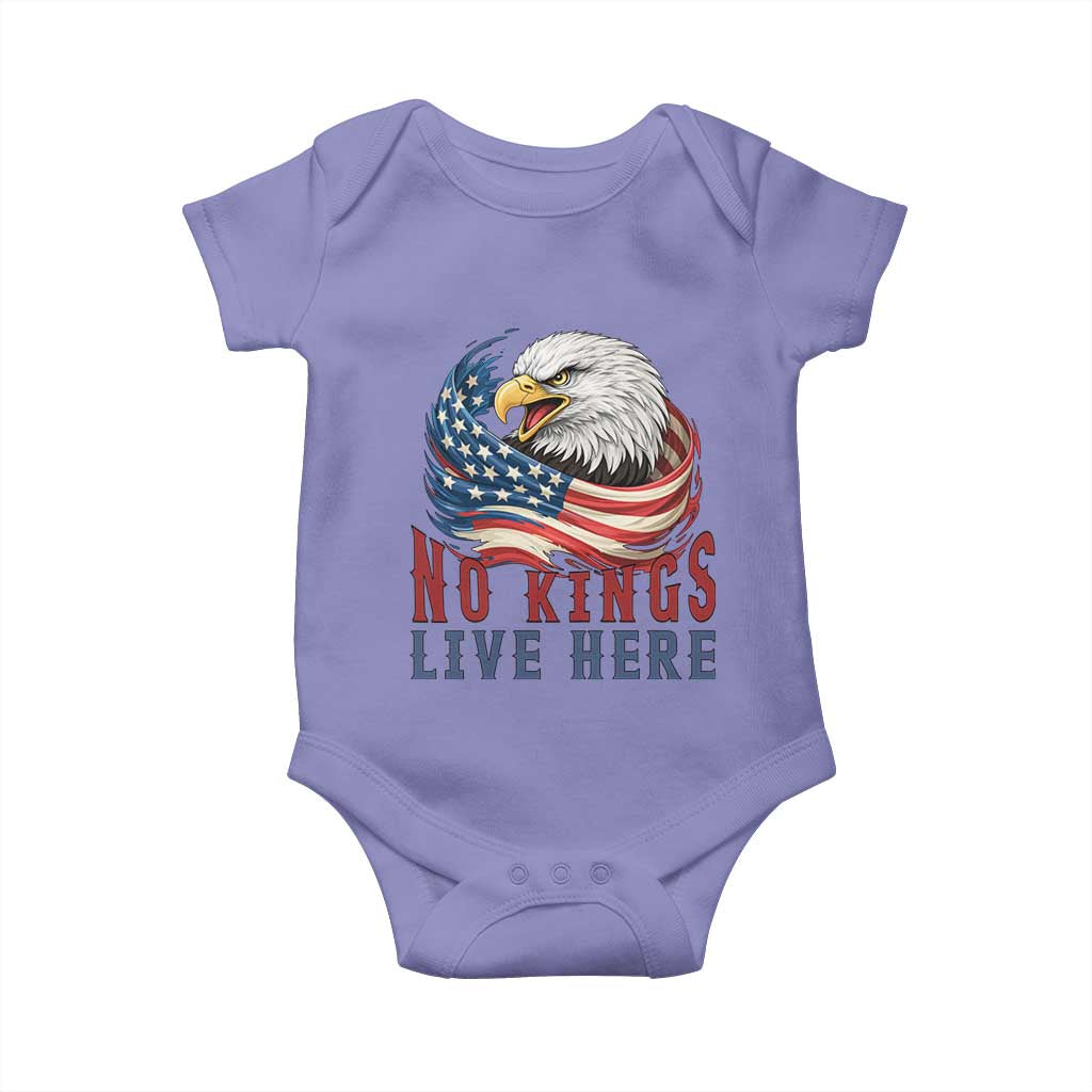 No Kings Live Here Baby Onesie Patriotic American Eagle