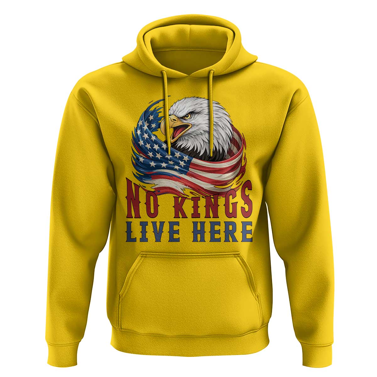 No Kings Live Here Hoodie Patriotic American Eagle