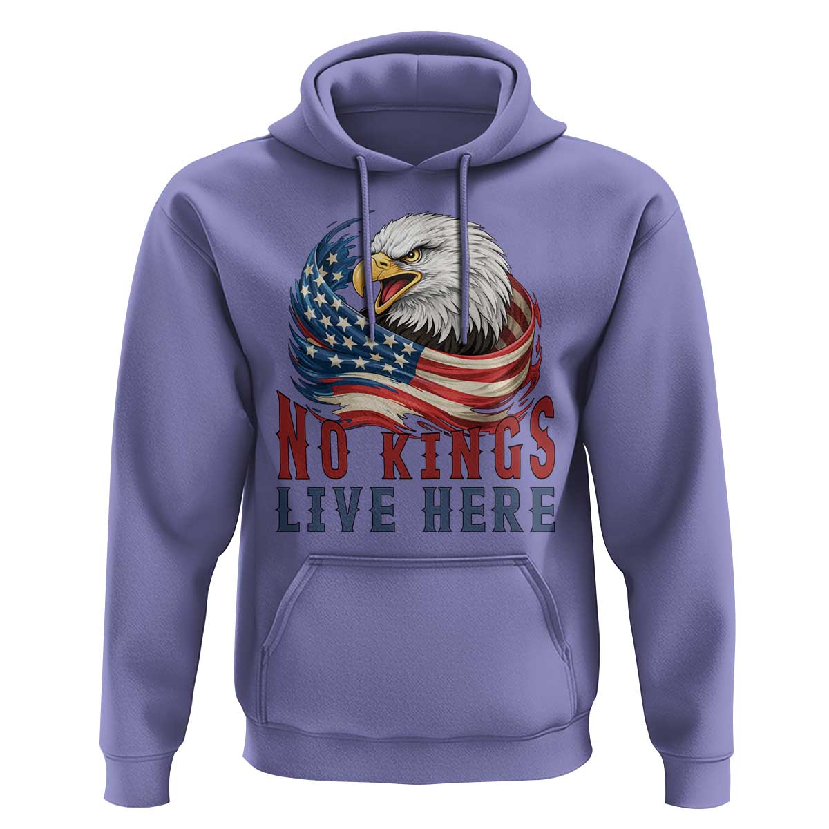 No Kings Live Here Hoodie Patriotic American Eagle
