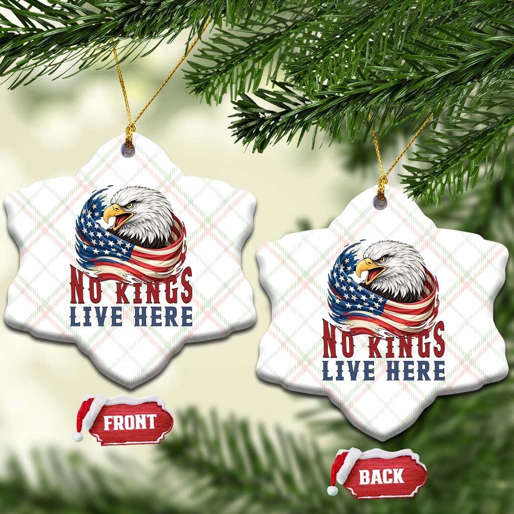 No Kings Live Here Ceramic Ornament Patriotic American Eagle