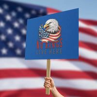 No Kings Live Here Protest Sign Patriotic American Eagle