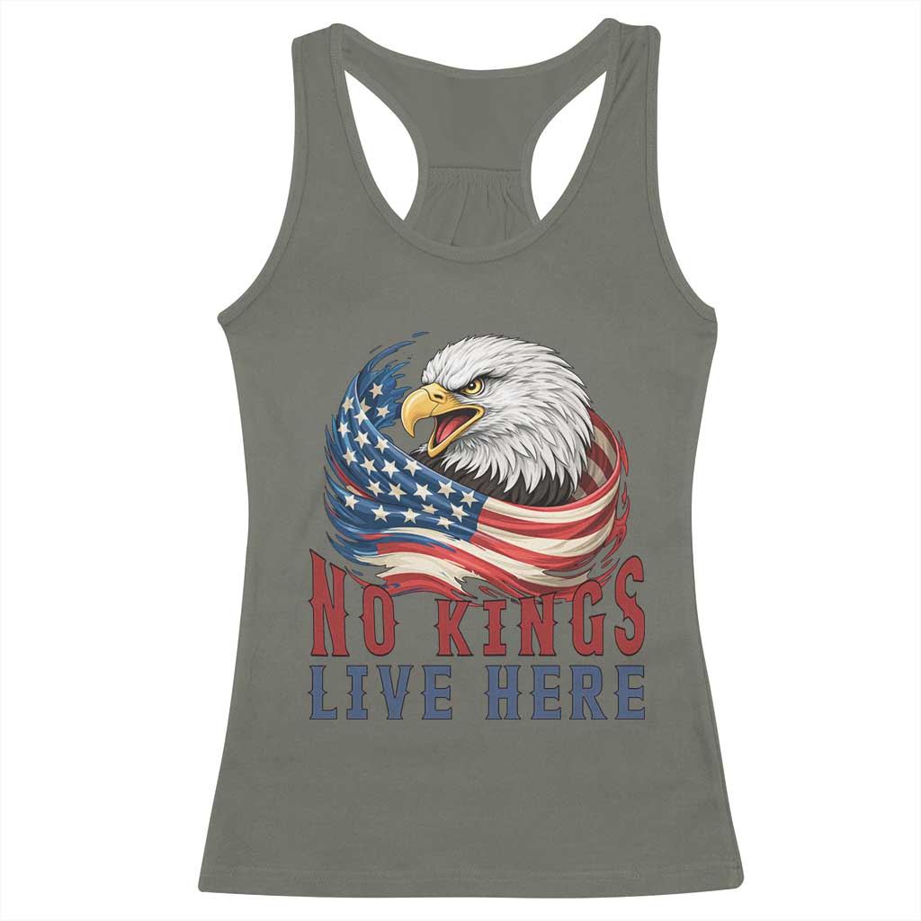 No Kings Live Here Racerback Tank Top Patriotic American Eagle