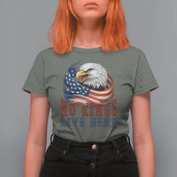 No Kings Live Here T Shirt For Women Patriotic American Eagle