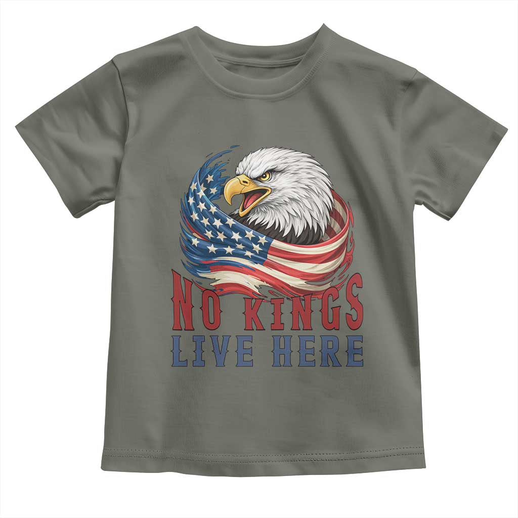 No Kings Live Here Toddler T Shirt Patriotic American Eagle