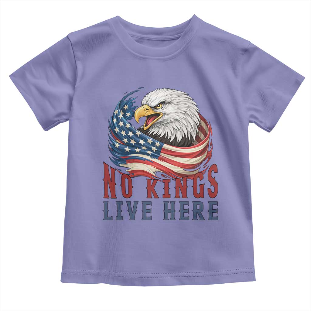 No Kings Live Here Toddler T Shirt Patriotic American Eagle