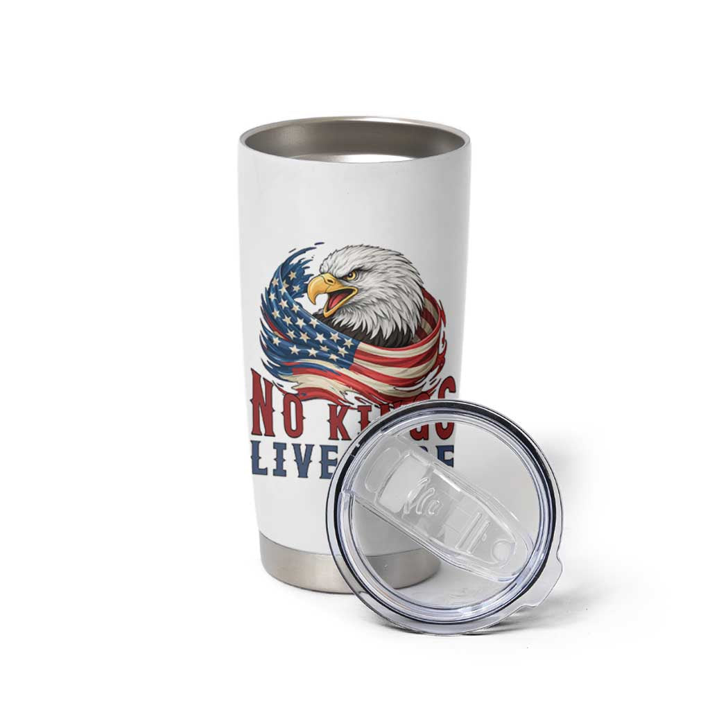 No Kings Live Here Tumbler Cup Patriotic American Eagle