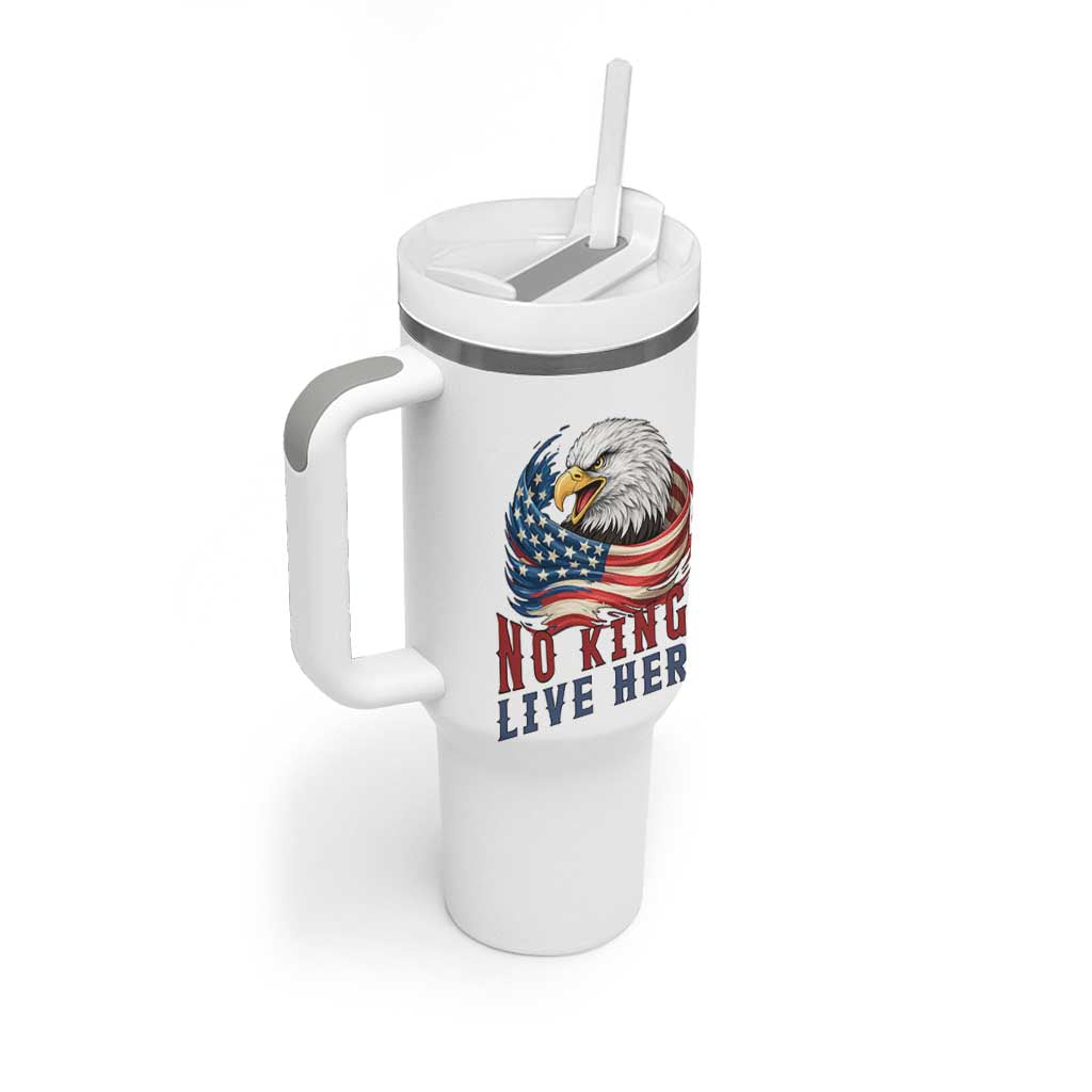 No Kings Live Here Tumbler With Handle Patriotic American Eagle