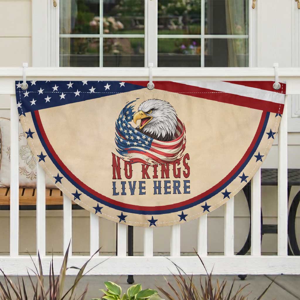 No Kings Live Here Patriotic Fan Flag American Eagle Lover