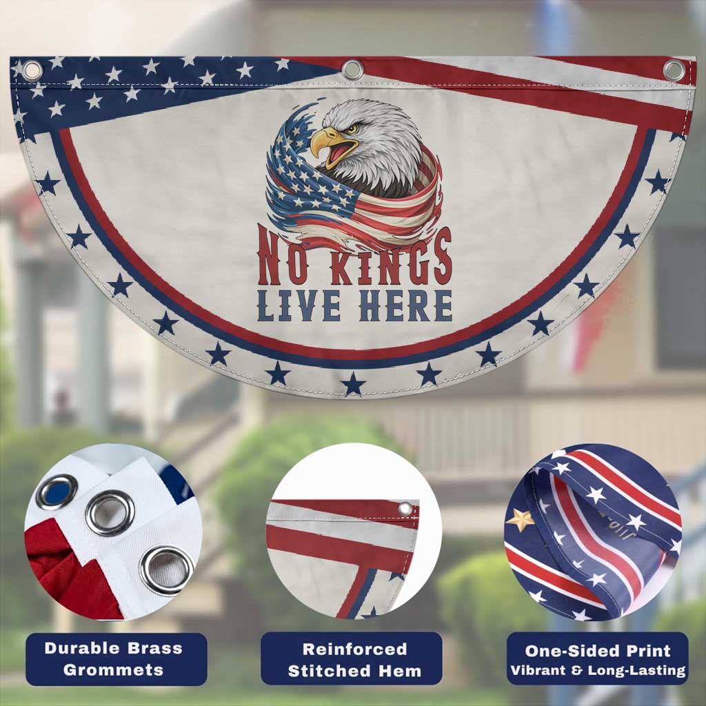 No Kings Live Here Patriotic Fan Flag American Eagle Lover