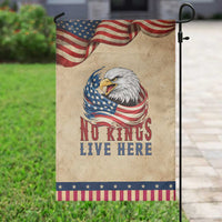 No Kings Live Here Garden Flag Patriotic American Eagle