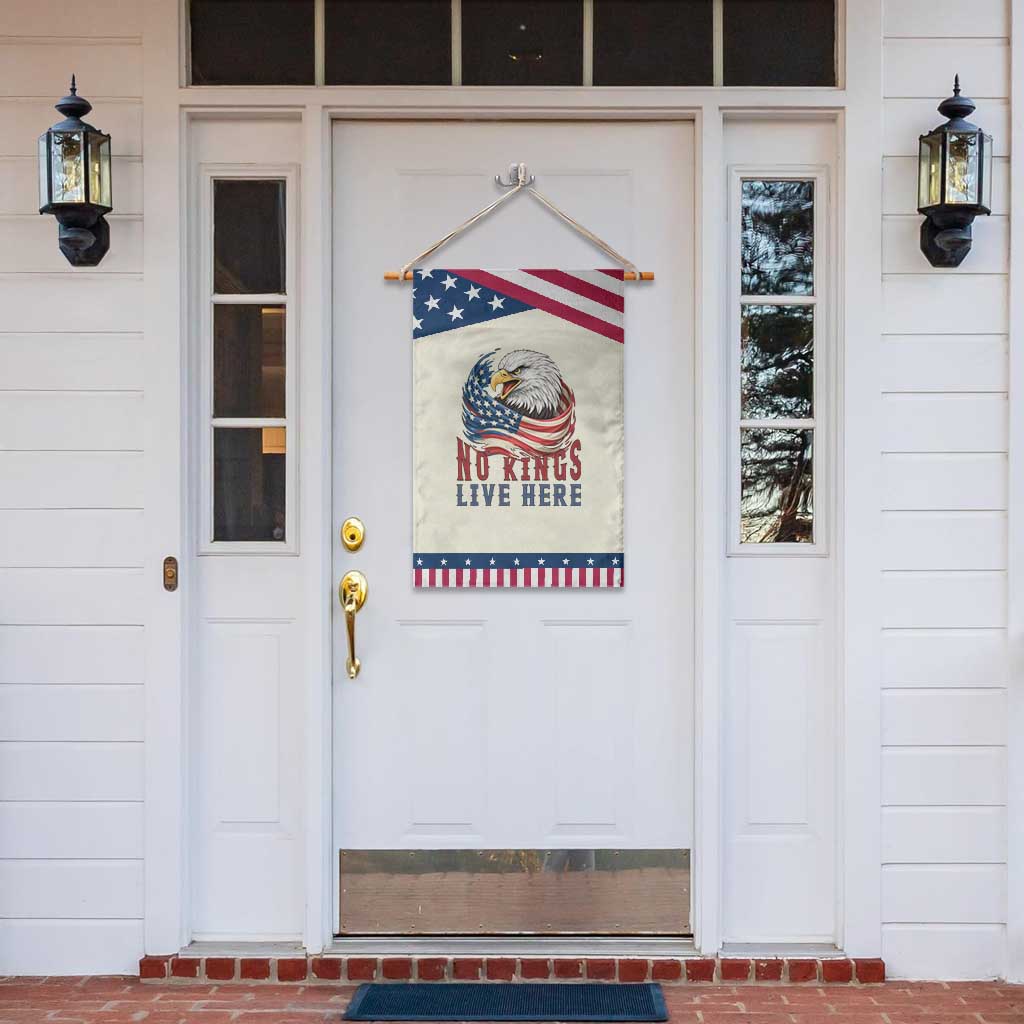 No Kings Live Here Garden Flag Patriotic American Eagle