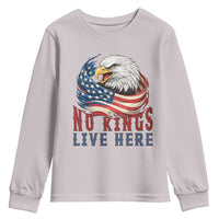 No Kings Live Here Youth Sweatshirt Patriotic American Eagle
