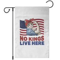 No Kings Live Here Garden Flag Funny Rosie The Riveter Cat Feminist Gift