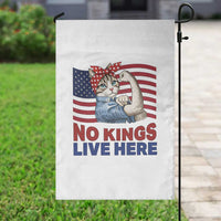 No Kings Live Here Garden Flag Funny Rosie The Riveter Cat Feminist Gift