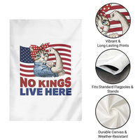 No Kings Live Here Garden Flag Funny Rosie The Riveter Cat Feminist Gift