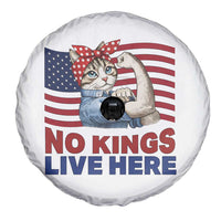 No Kings Live Here Spare Tire Cover Funny Rosie The Riveter Cat Feminist Gift