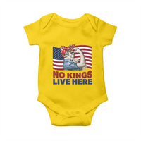 No Kings Live Here Baby Onesie Funny Rosie The Riveter Cat Feminist Gift