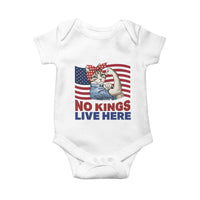 No Kings Live Here Baby Onesie Funny Rosie The Riveter Cat Feminist Gift