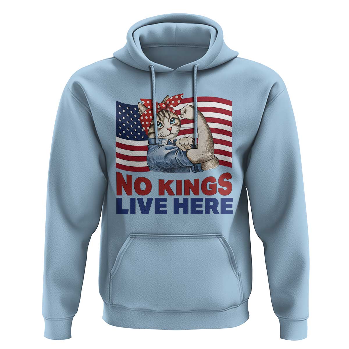 No Kings Live Here Hoodie Funny Rosie The Riveter Cat Feminist Gift