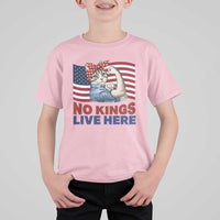 No Kings Live Here T Shirt For Kid Funny Rosie The Riveter Cat Feminist Gift