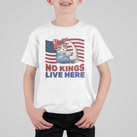 No Kings Live Here T Shirt For Kid Funny Rosie The Riveter Cat Feminist Gift