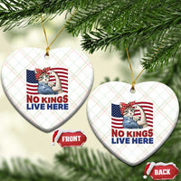 No Kings Live Here Ceramic Ornament Funny Rosie The Riveter Cat Feminist Gift
