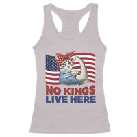 No Kings Live Here Racerback Tank Top Funny Rosie The Riveter Cat Feminist Gift