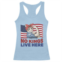 No Kings Live Here Racerback Tank Top Funny Rosie The Riveter Cat Feminist Gift