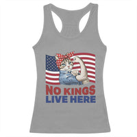 No Kings Live Here Racerback Tank Top Funny Rosie The Riveter Cat Feminist Gift
