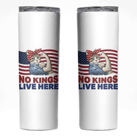 No Kings Live Here Skinny Tumbler Funny Rosie The Riveter Cat Feminist Gift