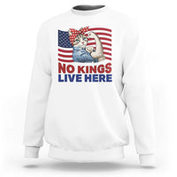 No Kings Live Here Sweatshirt Funny Rosie The Riveter Cat Feminist Gift