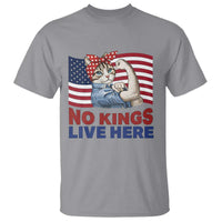 No Kings Live Here T Shirt Funny Rosie The Riveter Cat Feminist Gift