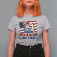 No Kings Live Here T Shirt For Women Funny Rosie The Riveter Cat Feminist Gift