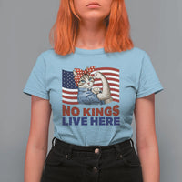 No Kings Live Here T Shirt For Women Funny Rosie The Riveter Cat Feminist Gift